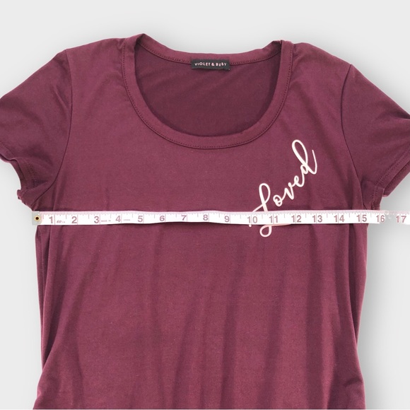 Violet & Ruby, “Loved“ Graphic, Ruched Sides Tee - Picture 8 of 13